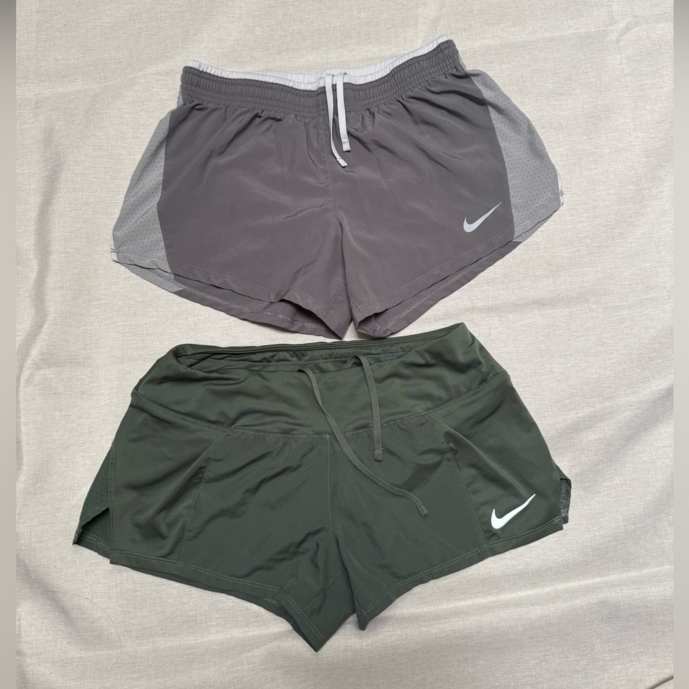 Nike Dual-Tone Gray and Dark Green Shorts
